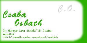 csaba osbath business card